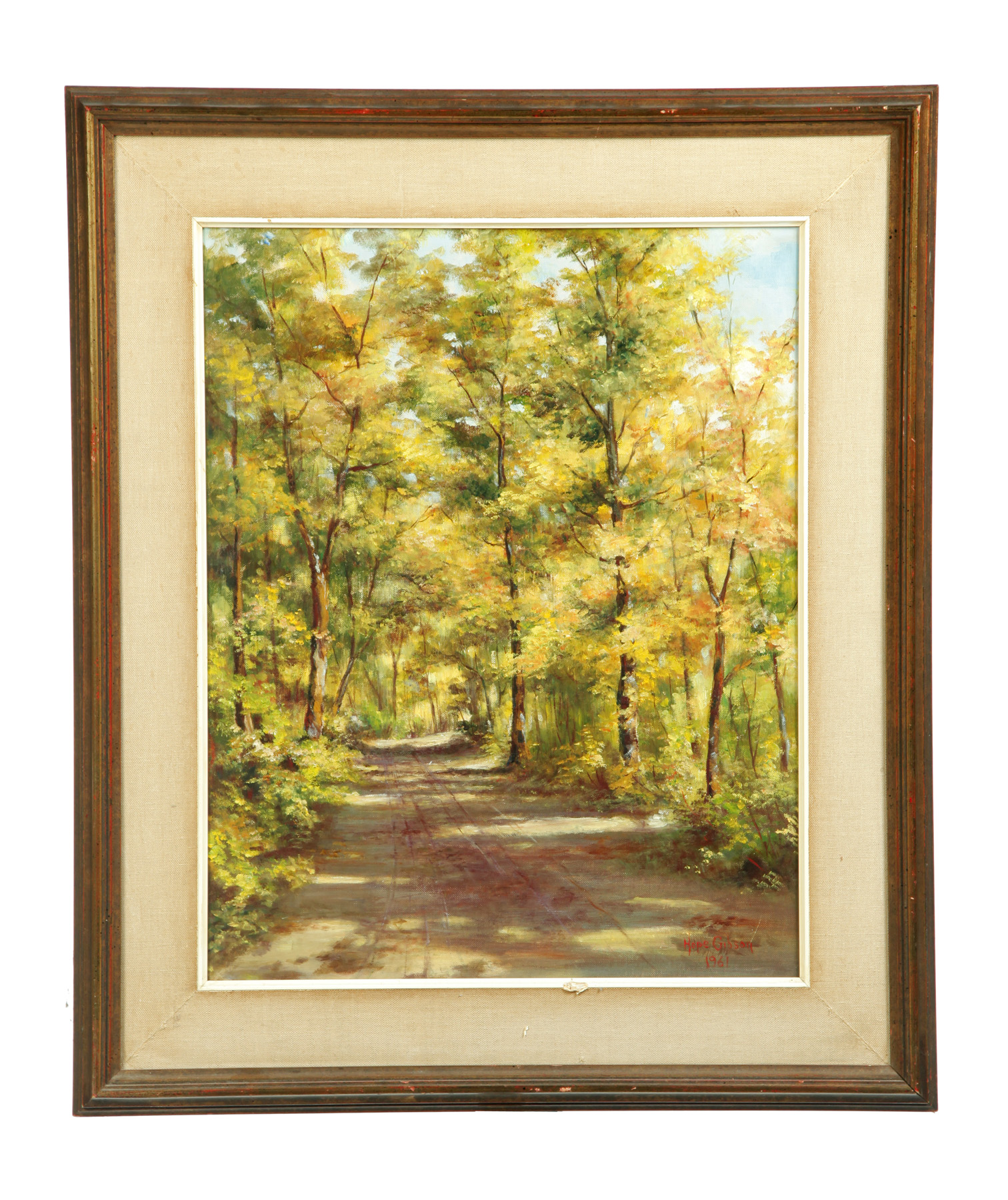 Appraisal: FRAMED OIL ON ACADEMY BOARD SIGNED HOPE GIBSON American dated