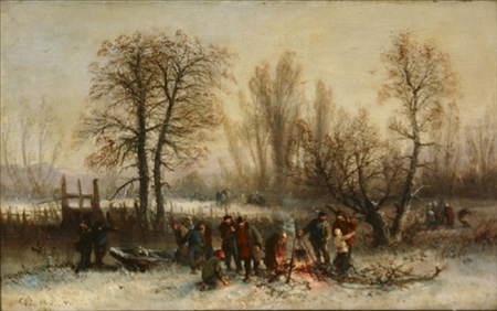 Appraisal: Dutch School th Century Winter Landscape Signed Van Ghello B