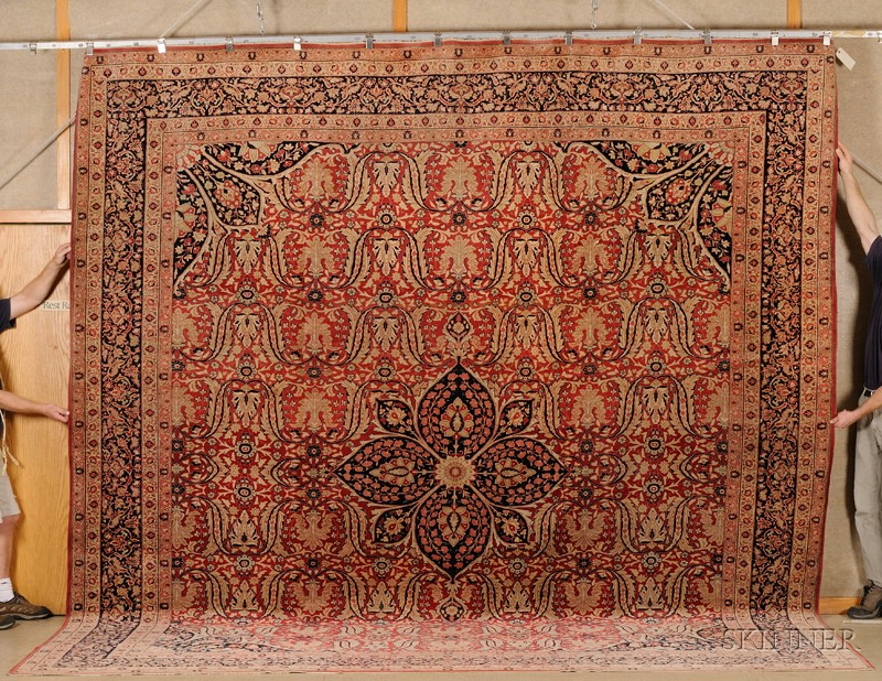 Appraisal: Tabriz Carpet Northwest Persia late th century cut ft in