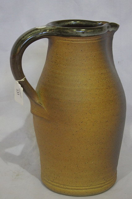 Appraisal: JOHN LEACHA Muchelney stoneware jug cm high