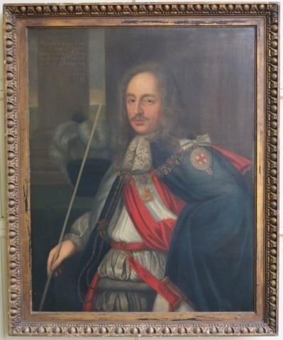 Appraisal: TH C OIL PAINTING ON CANVAS PORTRAIT OFMONTAGUE EARL OF