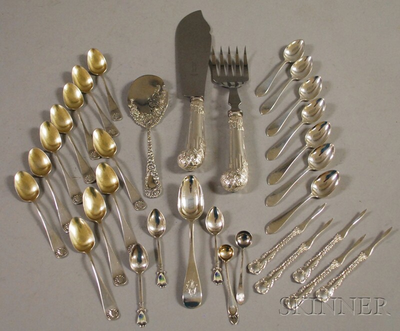 Appraisal: Assorted Group of Mostly American Sterling Flatware a two-piece English