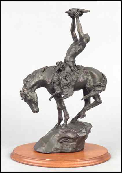 Appraisal: BUCK MCCAIN PATINATED BRONZE OF A NATIVE AMERICAN Height ''