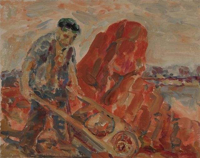 Appraisal: MARIAN KRATOCHWIL Polish - Spanish peasant with wheelbarrow Spain circa