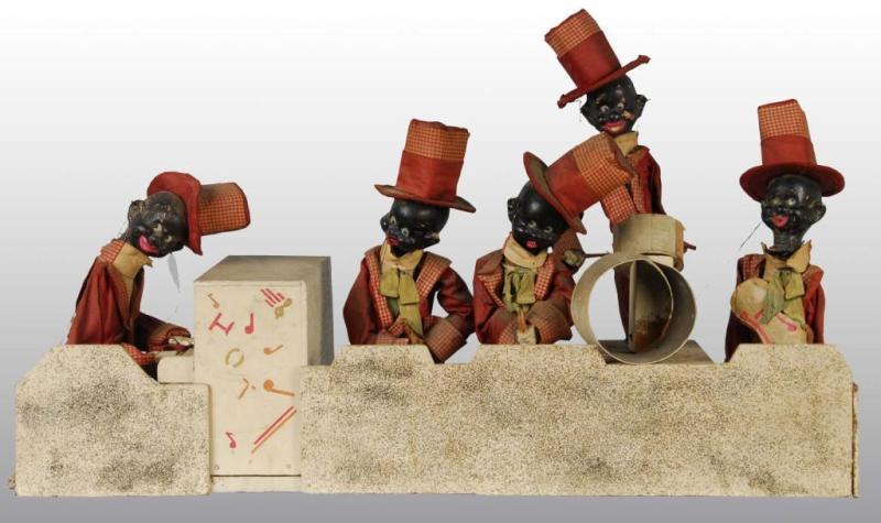 Appraisal: Black Americana Folk Art Band Marionette Set Description Includes five