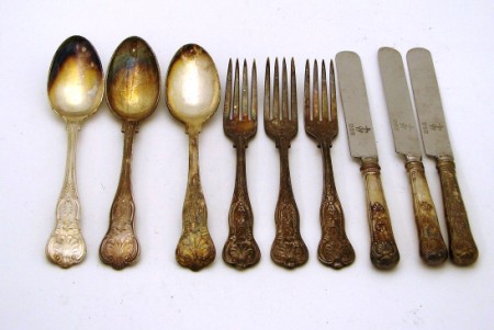 Appraisal: Lot consists of sets of tableware including large dinner fork