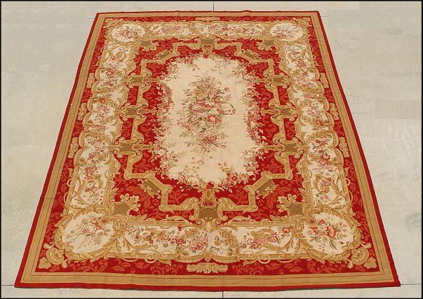 Appraisal: CHINESE AUBUSSON DESIGN NEEDLEPOINT RUG Approx ' x ' ''