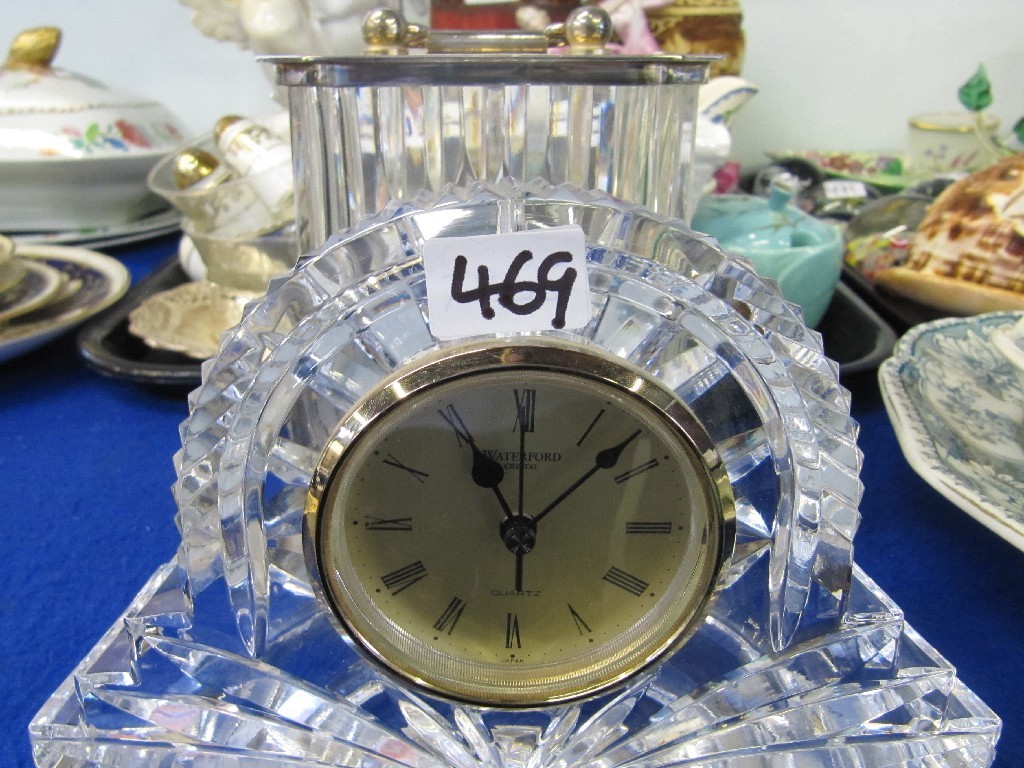 Appraisal: Lot comprising a Waterford crystal mantel clock and one other