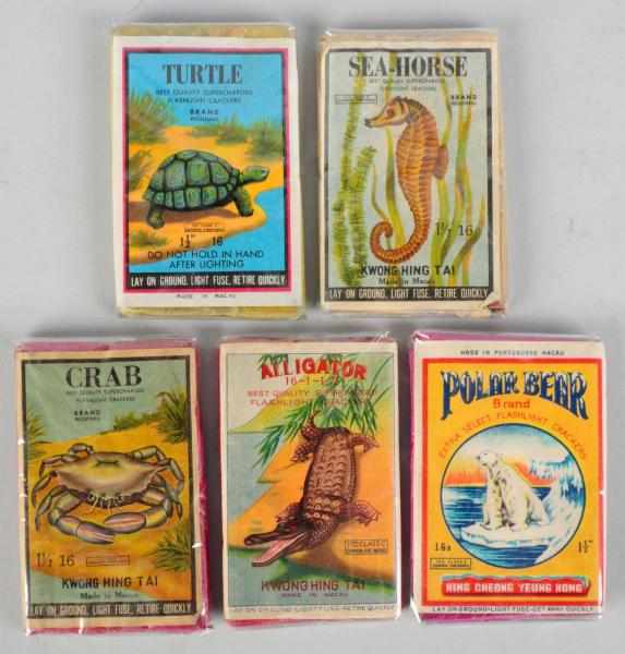 Appraisal: Lot of Firecracker Packs Includes Turtle -pack logo crackers Sea