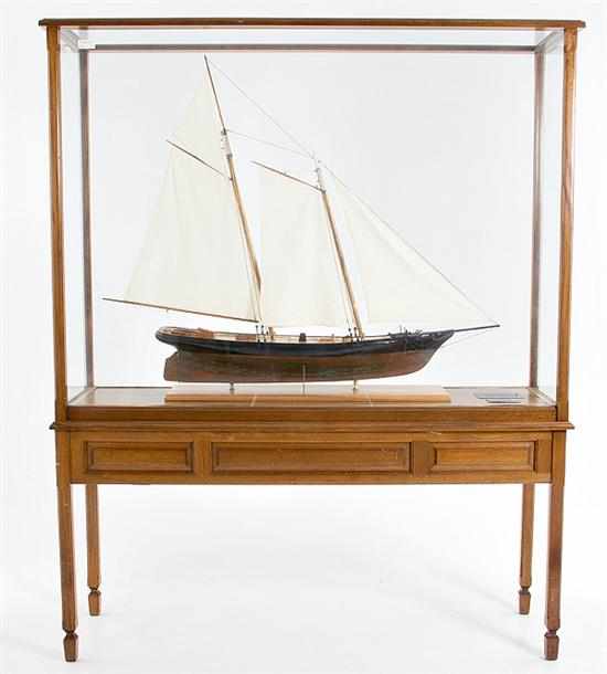 Appraisal: Carved wood ship model America's Cup Yacht ''America'' th century