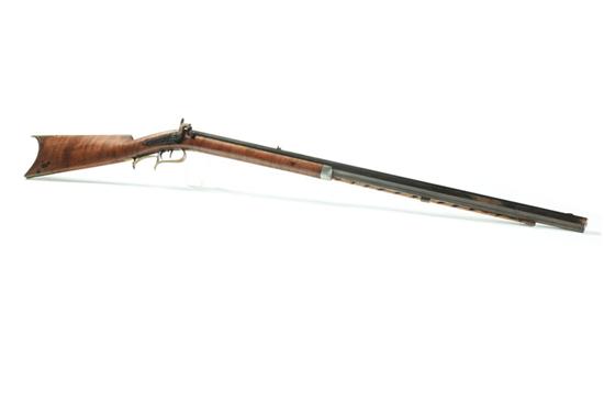 Appraisal: PERCUSSION RIFLE American mid th century Curly walnut half stock