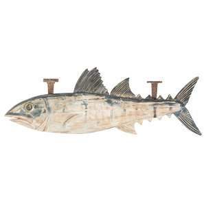 Appraisal: A Carved and Painted Wood Tuna Restaurant Sign th Century