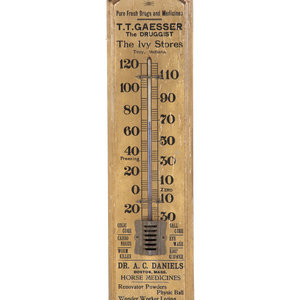 Appraisal: Two Wooden Advertising Thermometers Late th Early th Century for