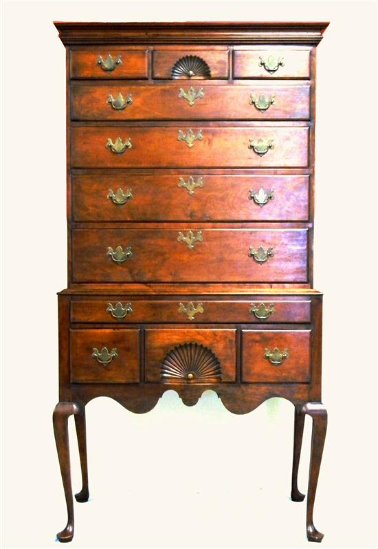 Appraisal: Eldred Wheeler highboy th C Queen Anne style cherry flat