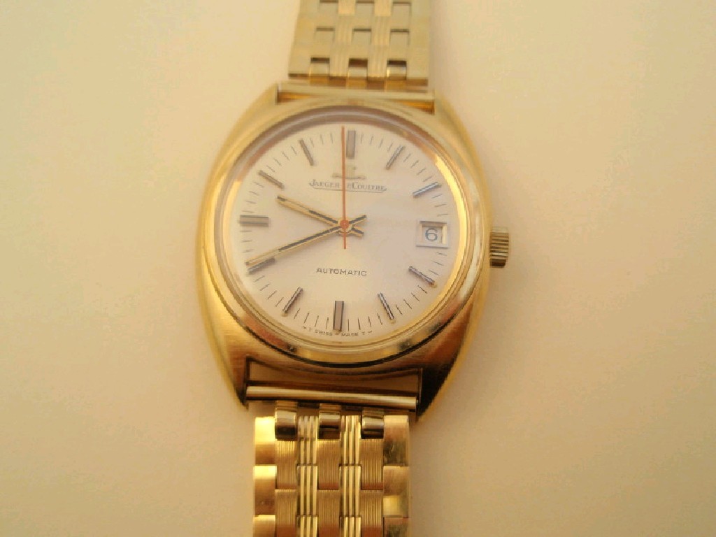 Appraisal: A Jaeger-le-Couture gentleman's gold plated bracelet watch in original box