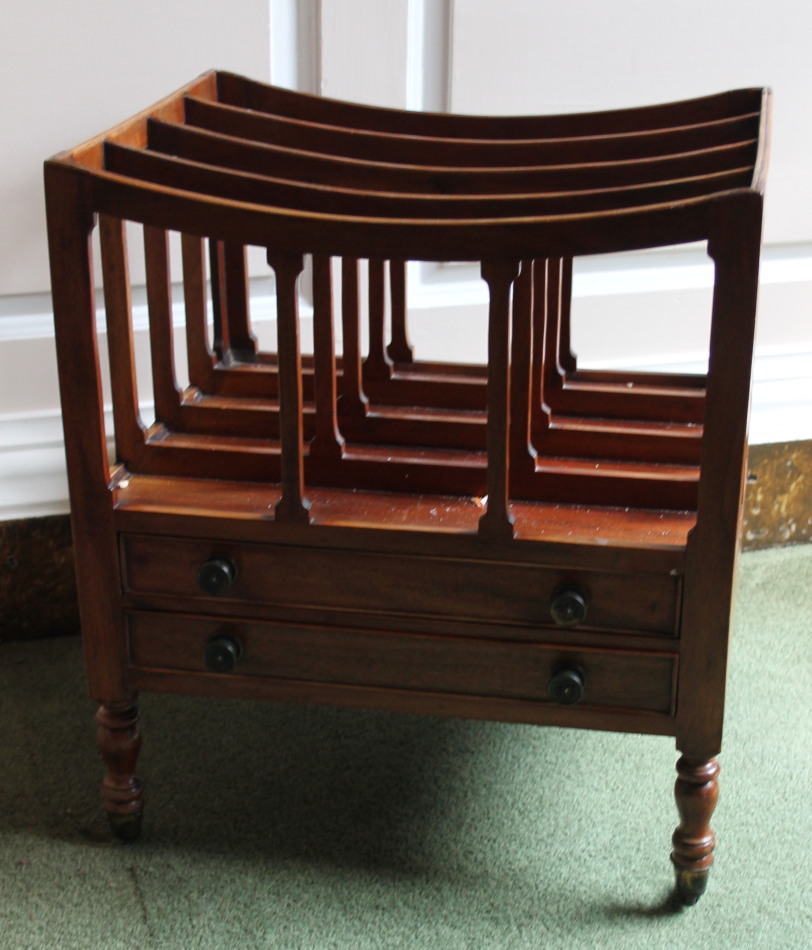 Appraisal: A mahogany Canterbury in George III style with four slatted