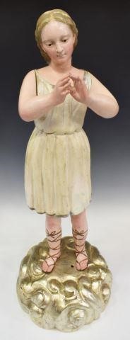 Appraisal: Spanish Colonial angel santo figure th c finely carved gesso