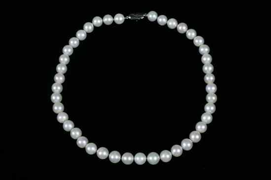 Appraisal: MATCHED CULTURED PEARL CHOKER mm pearls sterling silver clasp