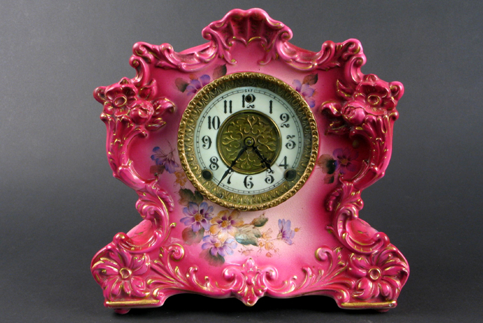 Appraisal: A WM L GILBERT AMERICAN CHINA PORCELAIN CASED CLOCK time