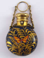 Appraisal: A fine Victorian silver gilt mounted cobalt blue perfume flask