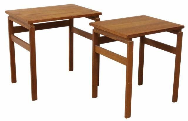 Appraisal: lot of Danish mid-century modern teak nesting tables c s