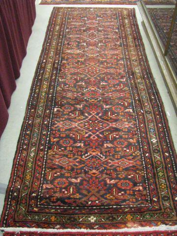 Appraisal: Hamadan Persian Handmade Runner fancy overall stylized floral deep colors