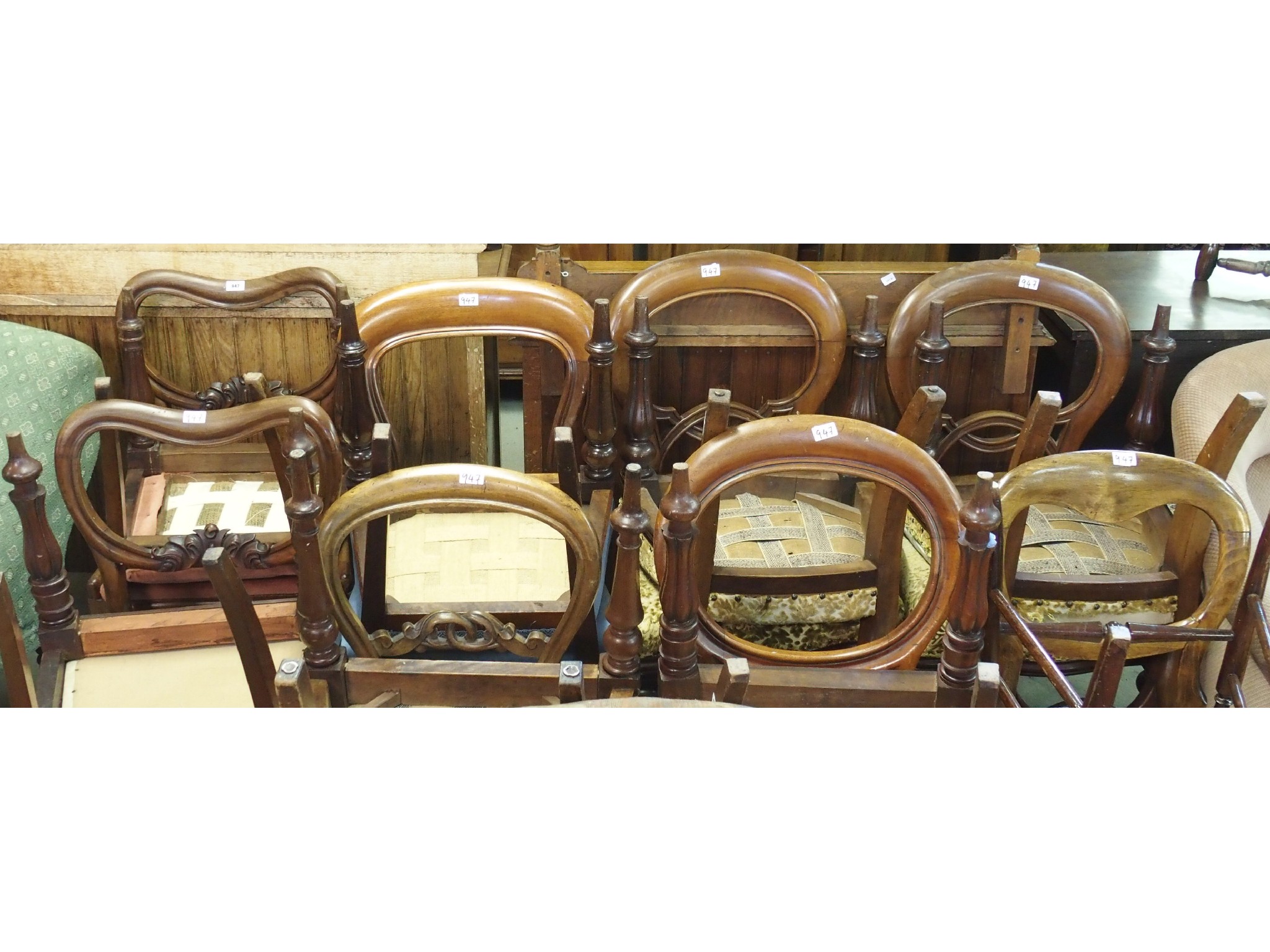 Appraisal: Sixteen assorted Victorian balloon back chairs