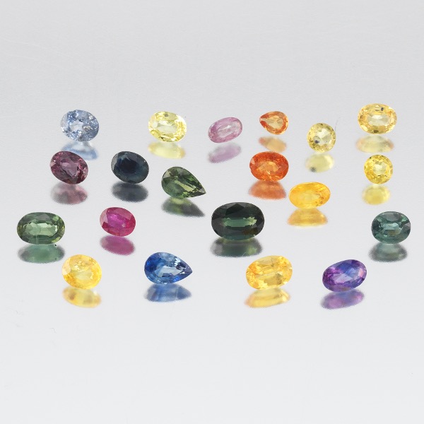 Appraisal: GROUP OF UNMOUNTED MULTICOLOR SAPPHIRES TOTAL WEIGHT CT Group of