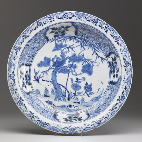 Appraisal: CHINESE EXPORT Blue and white deep bowl with floral decoration