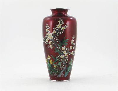 Appraisal: A Japanese Ando Jubei cloisonn vase decorated with a flowering