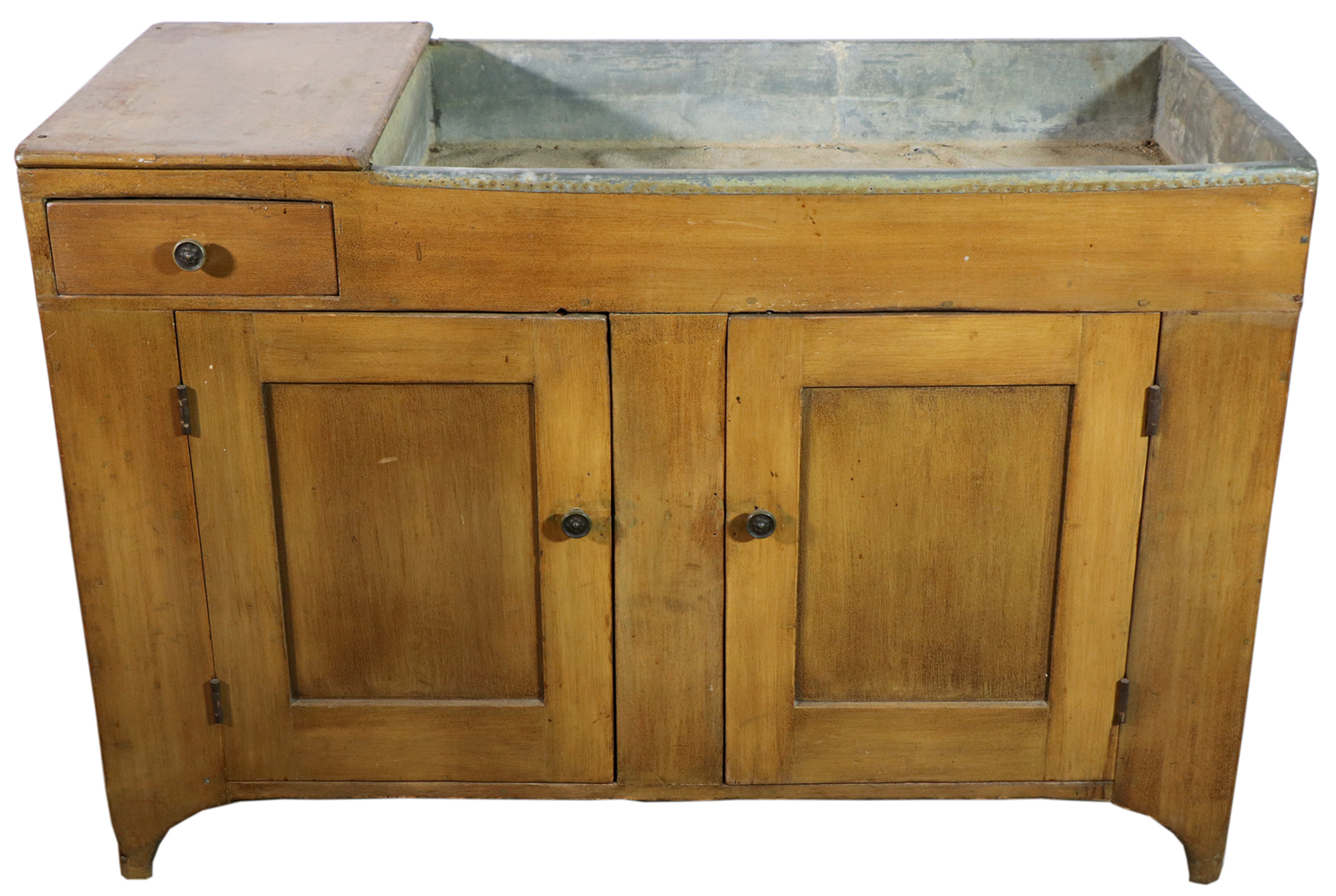 Appraisal: AMERICAN PAINTED PINE DRY SINK Circa early American painted pine