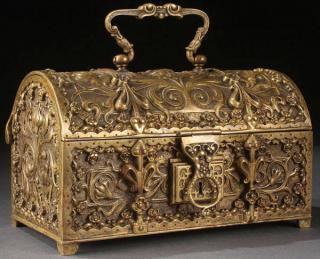 Appraisal: FRENCH GILT BRONZE DRESSER BOX A VERY FINE FRENCH RENAISSANCE