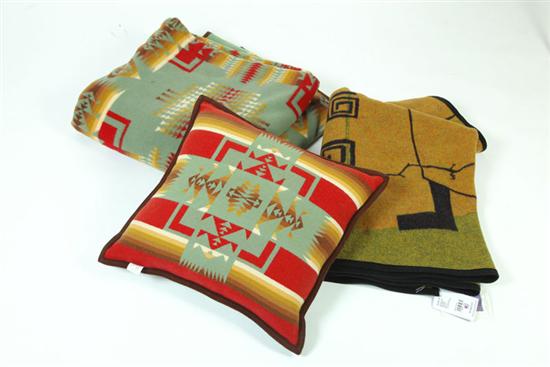 Appraisal: TWO PENDLETON BLANKETS AND A PILLOW Pendleton Oregon late th