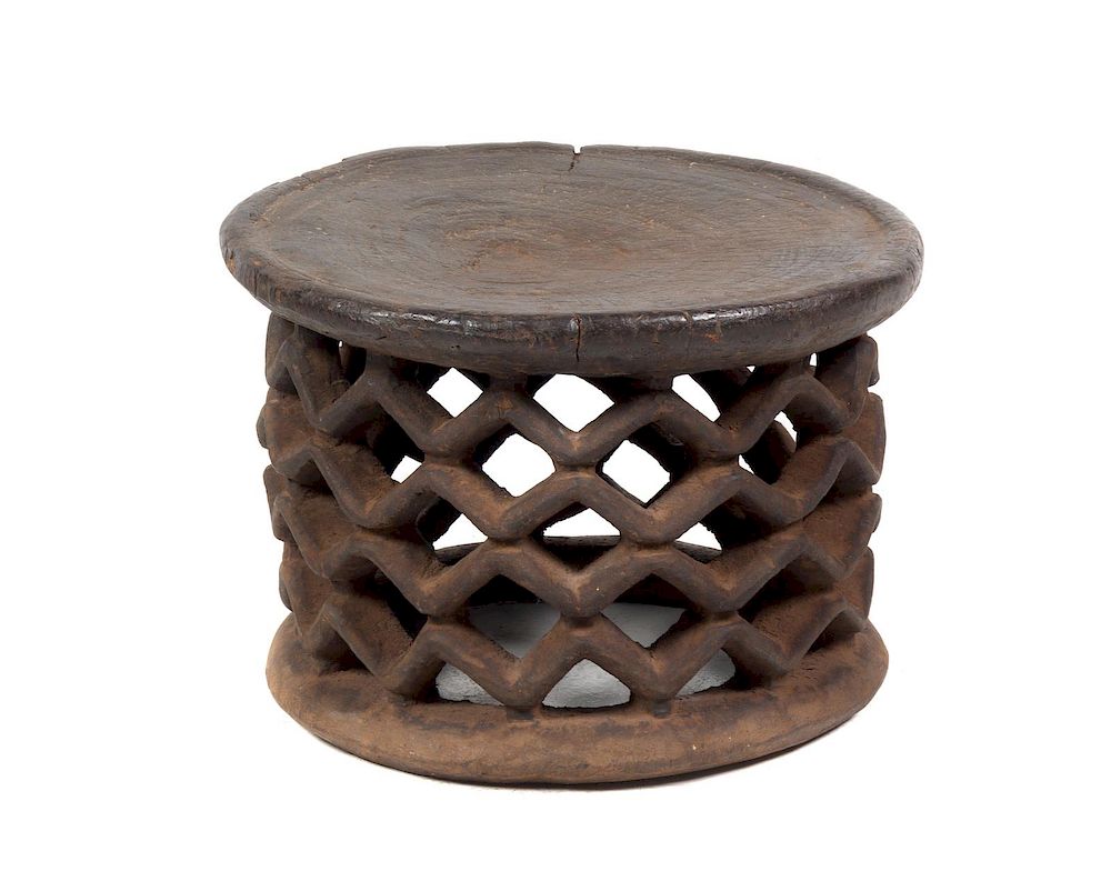 Appraisal: A Bamileke Carved Wood Stool Height x diameter inches A