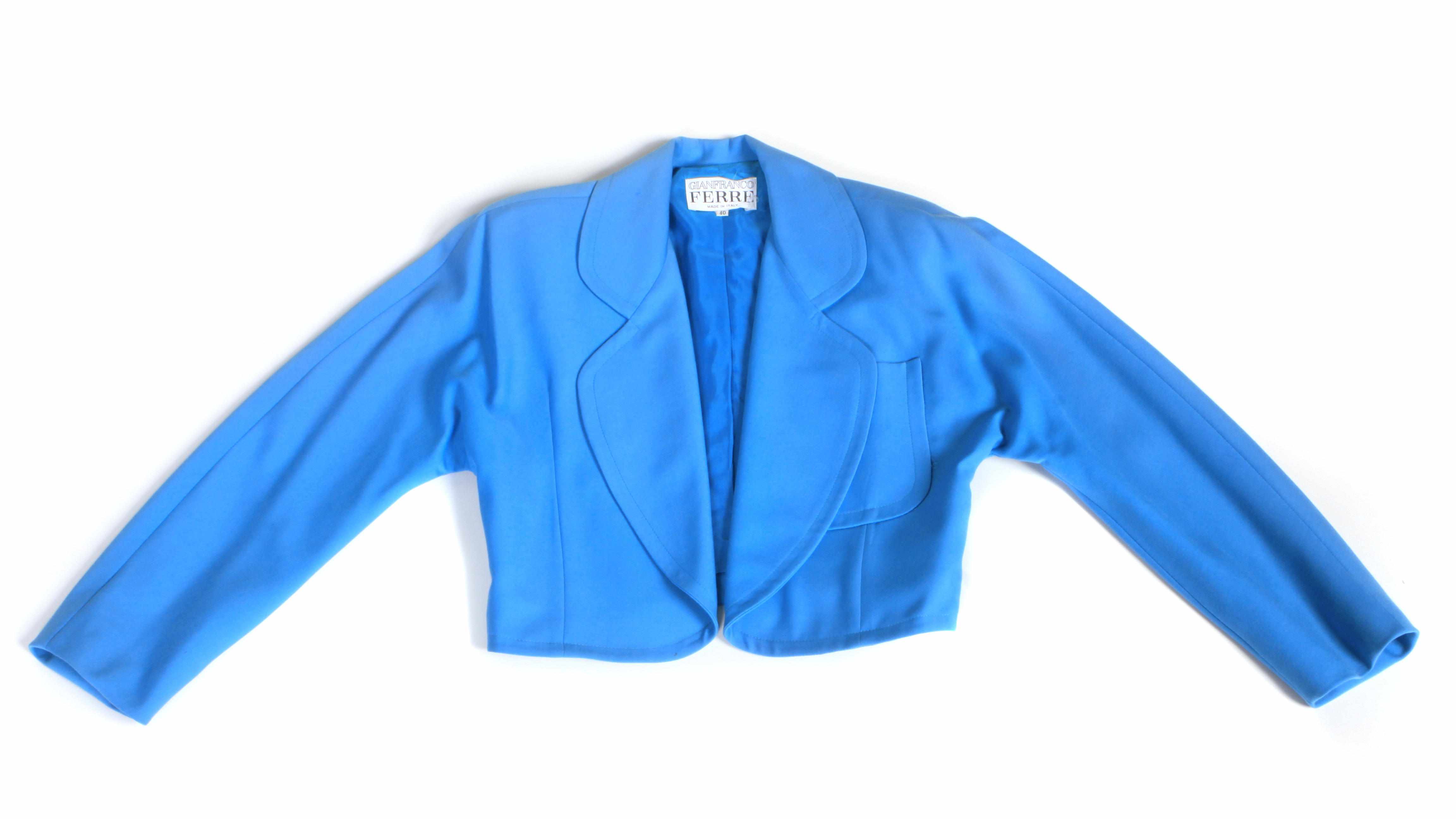 Appraisal: A Gianfranco Ferr sky blue short jacket size together with