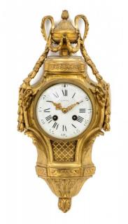 Appraisal: A Louis XVI Style Gilt Bronze Cartel Clock Height inches