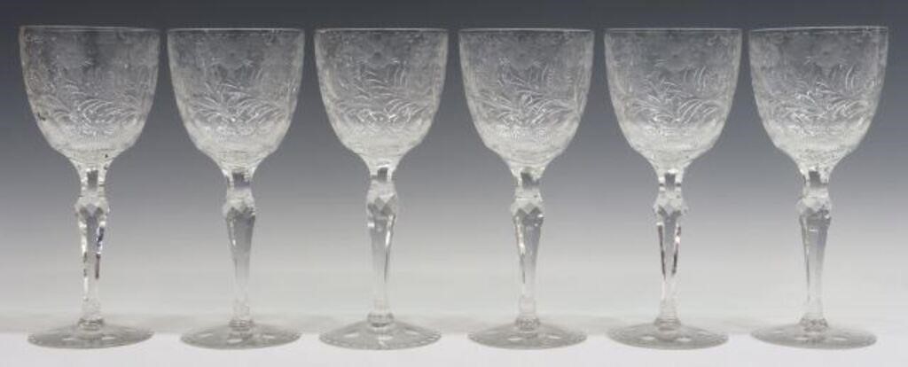 Appraisal: lot of Cut clear crystal water goblets Seneca Glass Company