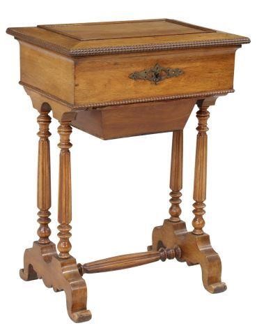 Appraisal: French Louis Philippe period walnut sewing table mid th c