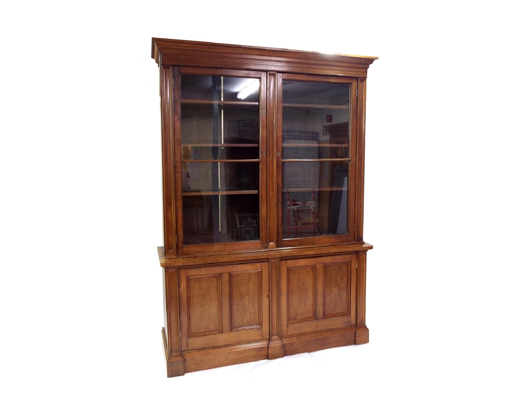 Appraisal: Good large and impressive French oak and walnut bookcase on