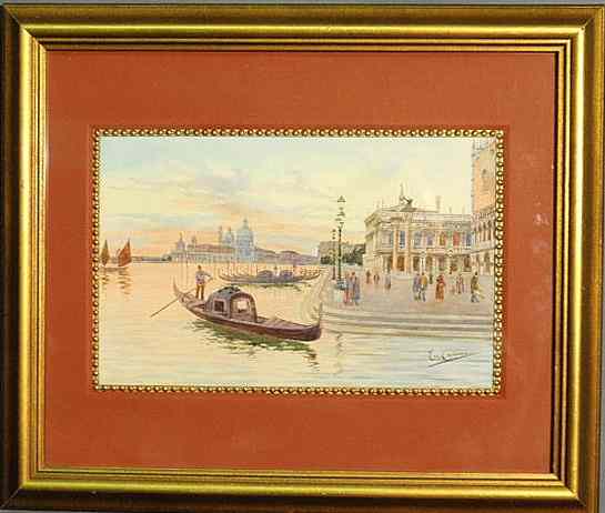 Appraisal: Cadorin Ettore American - colorful watercolor of a Venice canal