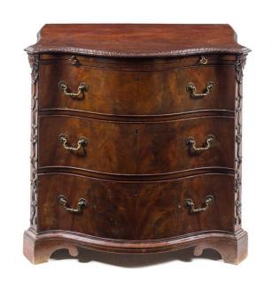 Appraisal: A Chippendale Style Mahogany Chest of Drawers Height x width