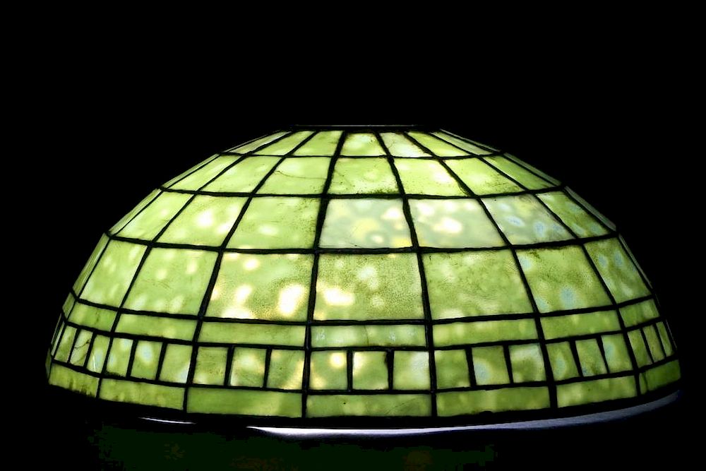 Appraisal: TIFFANY STUDIOS FAVRILE GLASS SHADE SHADE IMPRESSED 'TIFFANY STUDIOS NEW