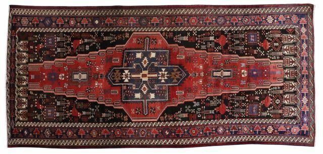 Appraisal: Hand-tied Persian tribal rug approx ' l ' w