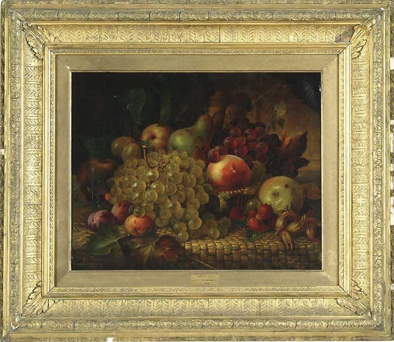 Appraisal: J H ROBINSON th Century STILL LIFE OF FRUIT Oil