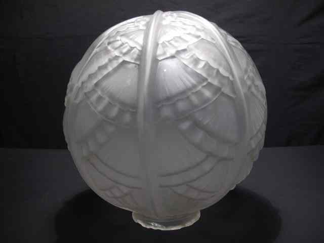 Appraisal: French Art Deco frosted glass globe for light fixture Measures