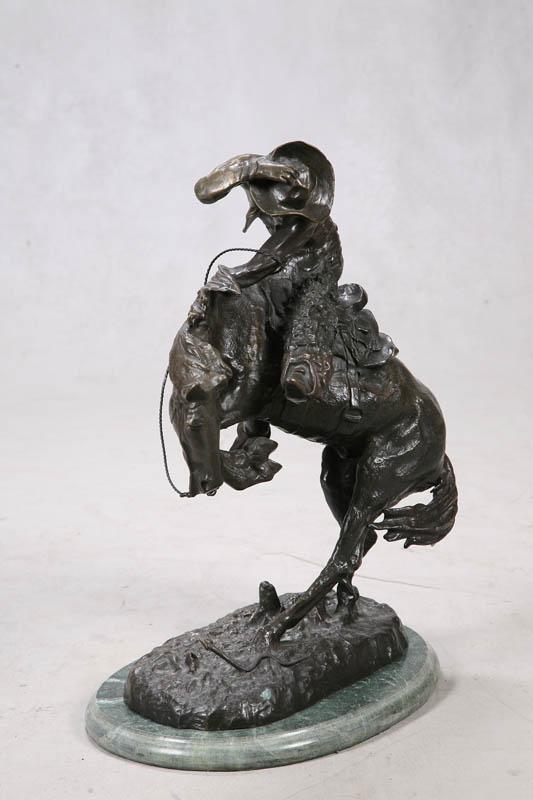 Appraisal: BRONZE STATUE A bronze after Frederic Remington Rattlesnake modern aftercast