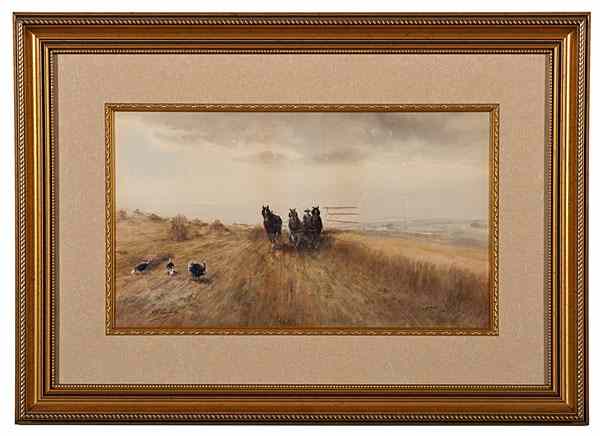 Appraisal: Farmers Cutting Hay by Frank F English Frank F English