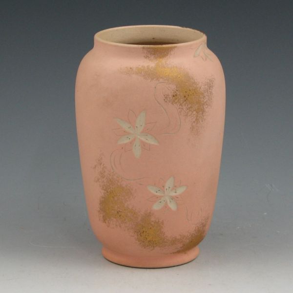 Appraisal: Rookwood vase with incised floral design and gold highlights by