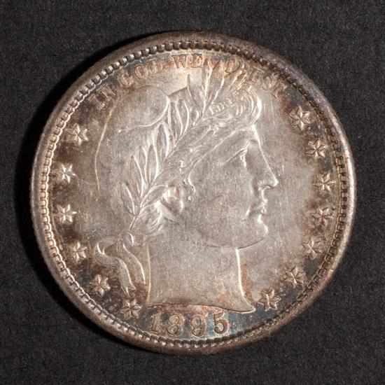 Appraisal: United States Barber type silver quarter dollar -S AU- with