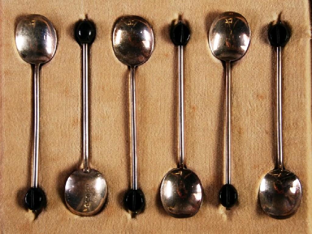 Appraisal: SET OF SIX GEORGE V SILVER BEAN TOP COFFEE SPOONS